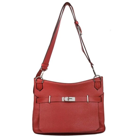 Hermes Rouge H Taurillon Clemence Jypsiere 34 Shoulder Bag 3E□M XX00113 - Picture 1 of 9